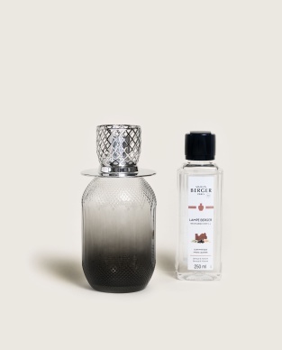 Set Lampe Berger Evanescence Grau & Duft Mystisches Leder