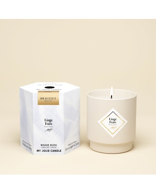 Duftkerze mit Überraschungsschmuck - Armband Gold - Fresh Linen 180g