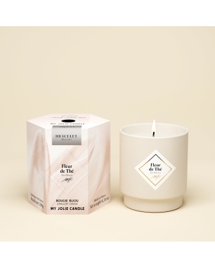 Duftkerze mit Überraschungsschmuck - Armband Silber - Tea Flower 180g