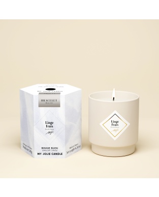 Duftkerze mit Überraschungsschmuck - Armband Silber - Fresh Linen 180g