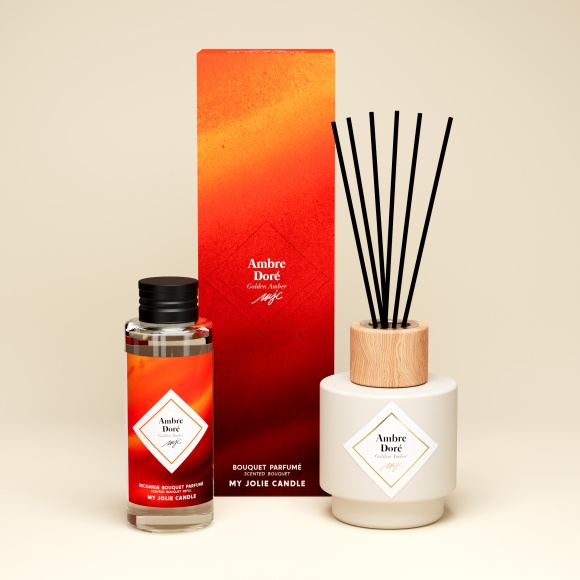 Raumduft mit Duftstäbchen Golden Amber 100ml